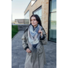Велика синя кашемірова хустка косинка в клітину CASHMERE